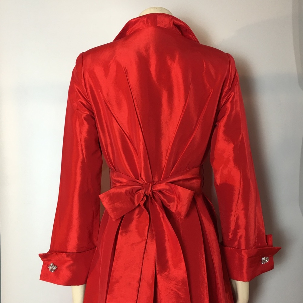 Vintage 1950s Fit & Flare Red Dress Dolman Sleeves - Picture 5 of 7